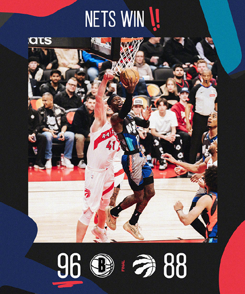 篮网 96 - 88 猛龙