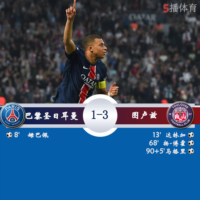 巴黎圣日耳曼 1 - 3 图卢兹