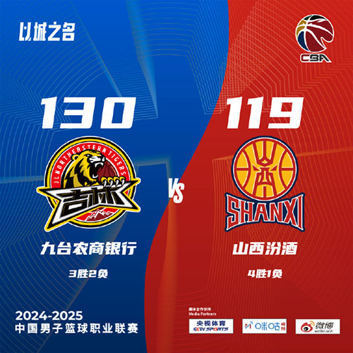 吉林 130 - 119 山西