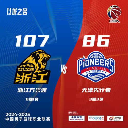 广厦 107 - 86 天津